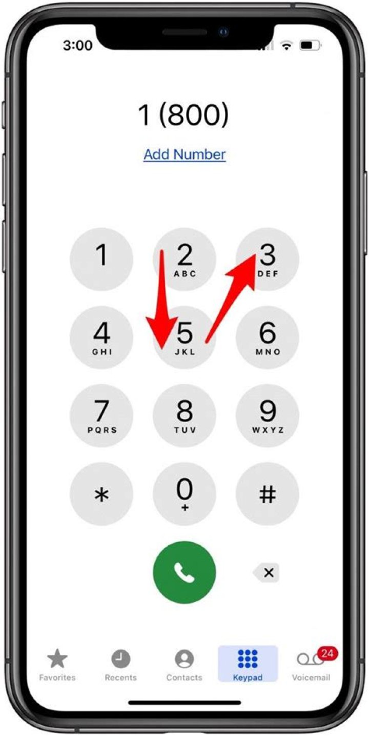 How do you dial on iPhone keypad?