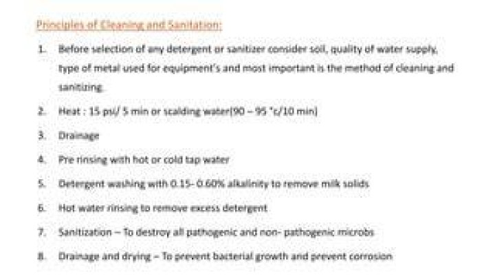 Why cleaning and sanitization of milk plant is important?